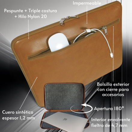 Funda para Macbook Pro 16, con Bolsillo. Zipper Rock